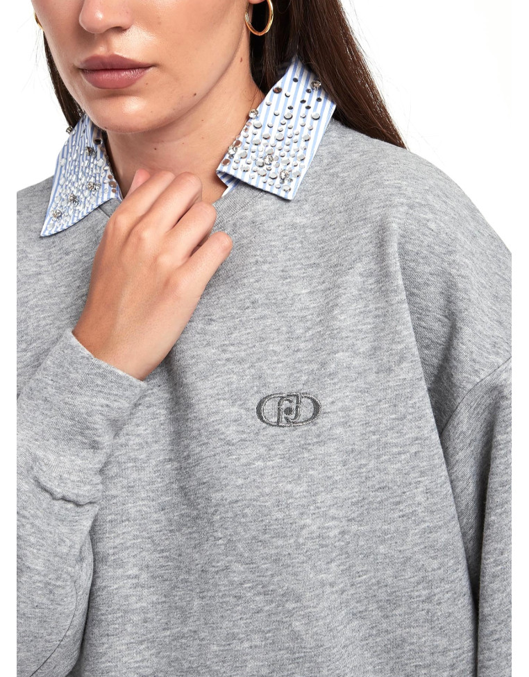 lui jewelry knit tee 01 ライトグレー Светр Liu Jo UF5254 F0873 03658 — купить онлайн в Украине | Pompidou